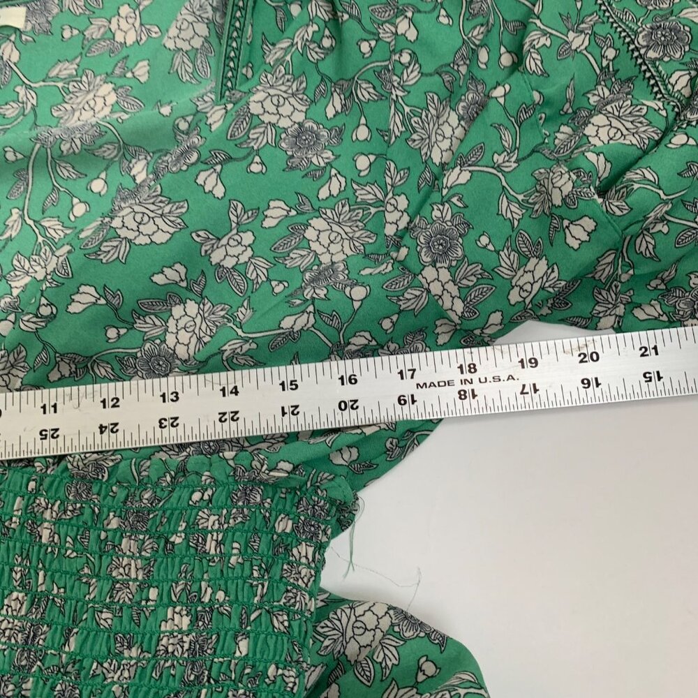 Max Studio Green Floral Maxi Dress Size M vneck wrap front boho cottagecore - Picture 6 of 6